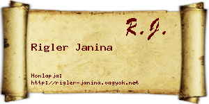 Rigler Janina névjegykártya